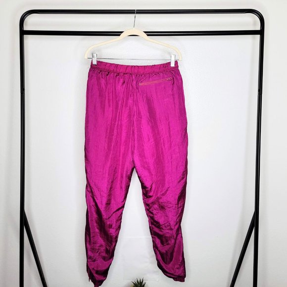 Aviat Sportif 90s Designed in France Women's Shiny Raspberry Lined Joggers SZ XL - Picture 9 of 12
